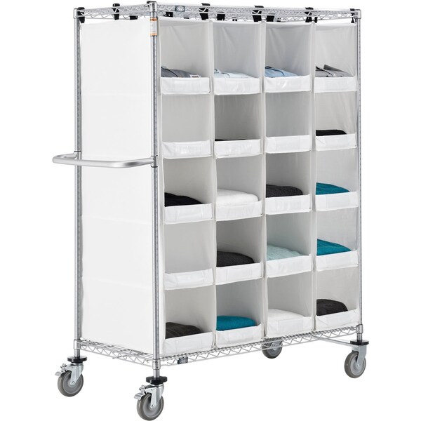 Nexel Stock Picking Truck, Single Sided, 20 Cells, 48inL x 24inW x 69inH, White 800447 - main